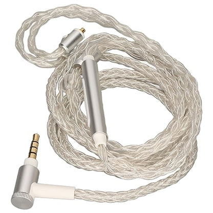 120cm Silver Plated 8 Core 3.5MM MMCX Earphone Cable with Microphone for Shure SE846 SE535 SE215 SE315 SE425, MAGAOSI K5 LZ A5 and Other Headphones