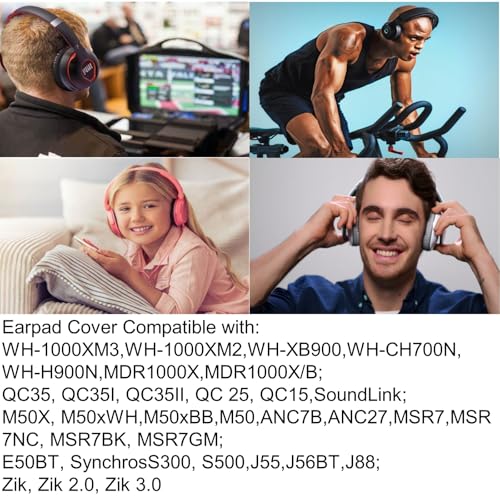 Headphone Ear Pads Covers, 3 Pairs Washable Stretchable Fabric Headphone Covers for Over The Ear Headphones, Fit 3.54" - 4.33" Ear Pads, Gym, Training, Aviation, Gaming - color: Black