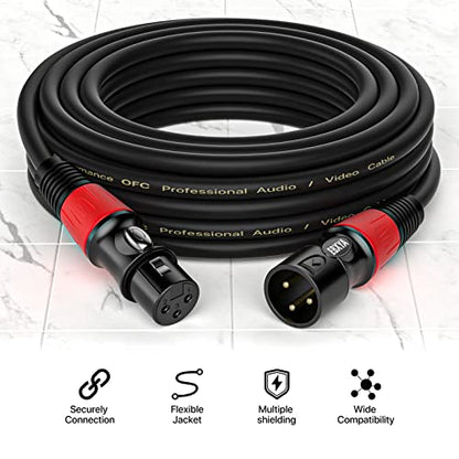 EBXYA 35ft XLR Cables 4-Pack - Male to Female Microphone Cable - size: 35ft, style: 4 Pack