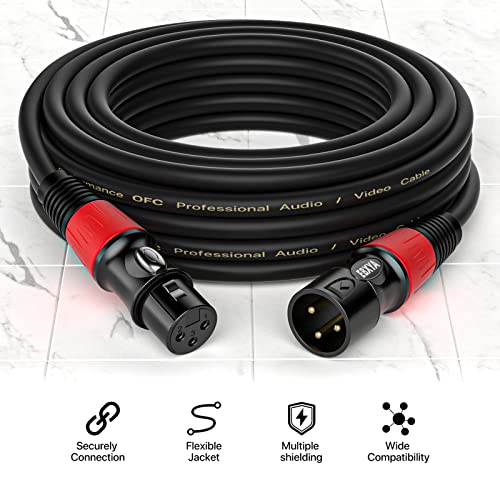 EBXYA 6ft XLR Cables 6-Pack - Male to Female Microphone Cable - size: 6ft, style: 6 Pack