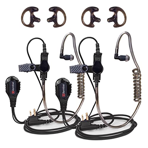 Acoustic Tube Earpiece with Mic for Motorola Walkie Talkies, Surveillance Headset and PTT Compatible with Motorola 2 Way Radios BPR40/CP/CLS/DTR/PR/RDU/RMU Series (Black) - color: Earset-Black