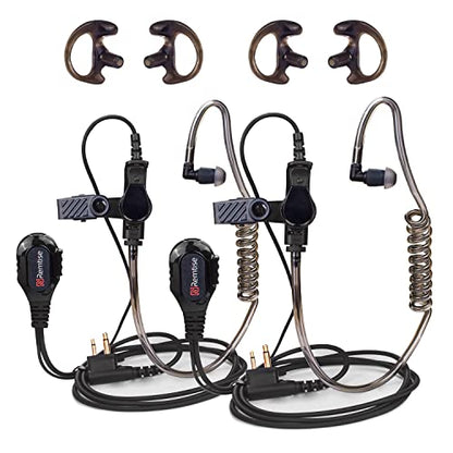 Acoustic Tube Earpiece with Mic for Motorola Walkie Talkies, Surveillance Headset and PTT Compatible with Motorola 2 Way Radios BPR40/CP/CLS/DTR/PR/RDU/RMU Series (Black) - color: Earset-Black