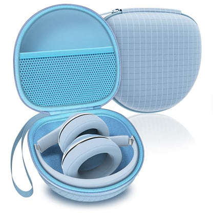 Headphone Case Compatible with Soundcore Anker Q20i/Q30, Beats Solo 4/Studio Pro, Tune 510BT/520BT, BERIBES/KVIDIO/JLab JBuds Lux ANC/TOZO HT3/Skullcandy Headphones Case Hard Shell(Light Blue) - color: Light Blue