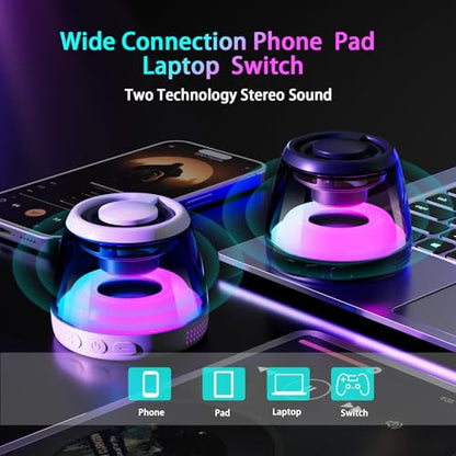 Magnetic Bluetooth Speaker,Induction Phone Stand,RGB Light Black | 5W magnetic Bluetooth speaker with phone stand, RGB lights, IPX5 protection, TF card playback and a portable lanyard. - color: Black-1PCS