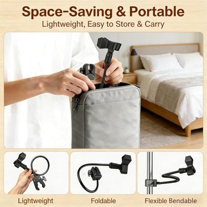Microphone Holder Gooseneck11.8”/30cm Mic Stand Desk With Adjustable Mic Clip & Super Crab Clamp,Heavy-Duty Desk Mount, for Podcasting, Streaming, Podium & Public Speaking.Flexible Gooseneck Mic Mount