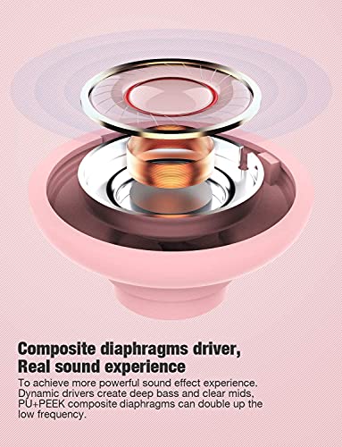 Otium Bluetooth Headphones Wireless Earbuds Headsets Wireless Earbuds Bluetooth Earphones IPX7 Waterproof 15 Hours Playtime Running Sports Workout - color: Rose