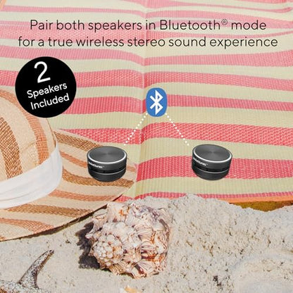 PocketTunes Bone‑Conduction Bluetooth Speakers – 2‑Pack Mini Wireless Speakers, Surface‑Amplifying Sound, True Wireless Stereo, USB‑C Rechargeable, Portable