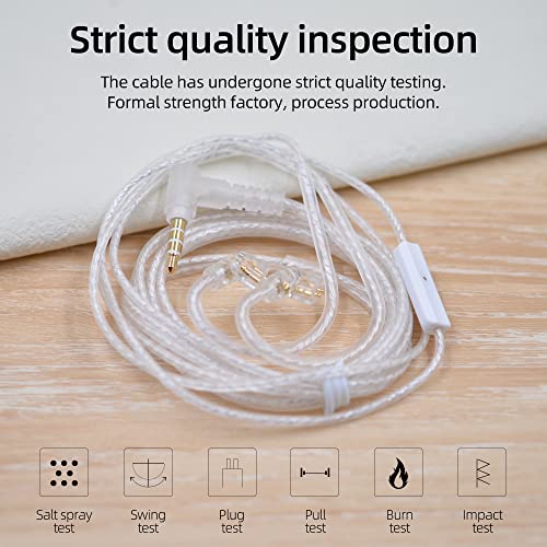KZ in-Ear Headphones Silver Plated Upgrade Cable Detachable Replacement Cord with 2 pin 0.75mm Replacement Earphone / Earbuds Audio Cable Compatile with (B Pin (KZ-ZST/ZS10/AS10/BA10/ES4/ZSR/AS06))