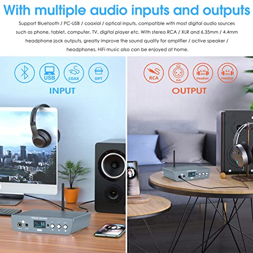 HiFi S/PDIF USB DAC Preamp Bluetooth Receiver D/A Audio Converter Headphone Amp