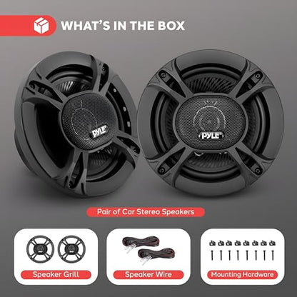 Pyle 3-Way Universal Car Stereo Speakers-300W 6.5” Triaxial Loud Pro Audio Car Speaker Universal OEM Quick Replacement Component Speaker Vehicle Door/Side Panel Mount Compatible PL613BK (Pair), black - size: 6.5