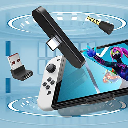 Antank Bluetooth Audio Transmitter (USB Type-C) Support aptX-HD aptX Low Latency AAC Compatible with Nintendo Switch/Lite/OLED/ PS4/ PS5/ PC Bluetooth Adapter with in-Game Chat Microphone