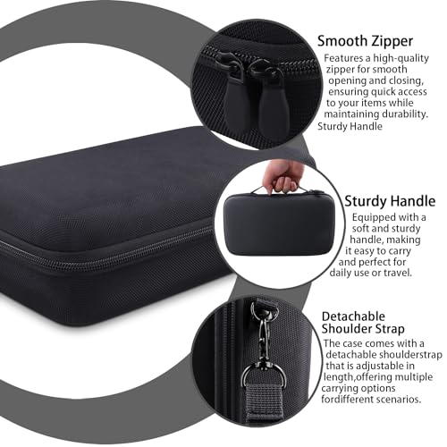co2CREA Hard Case for Sony ULT Field 3 Wireless Bluetooth Speaker, Black | Portable Travel Bag Replacement with Detachable Shoulder Strap and Handle, Shockproof EVA Shell and Soft Lining - color: Black Case, style: Case for Sony ULT Field 3