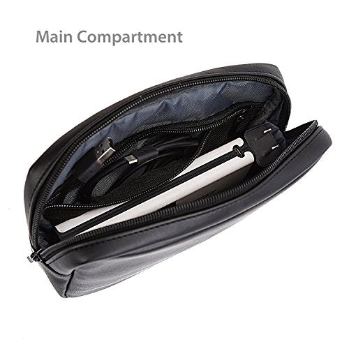 ProCase Accessories Bag Organizer Power Bank Case, Electronics Accessory Travel Gear Organize Case, Cable Management Hard Drive Bag -Black