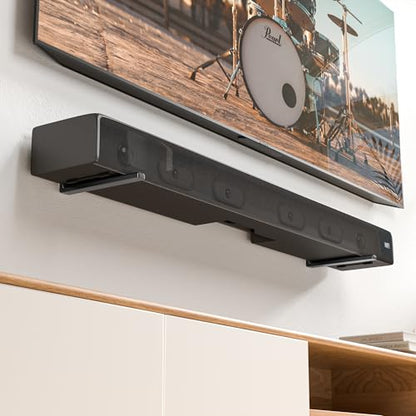 songsoso Soundbar Mounts Under TV for Bose, Sony, Saiyin, VIZIO, LG, Samsung, Roku - Dolby Atmos Compatible Soundbar Wall Mount Bracket, Sound Bar Shelf, Soundbar Stand Under TV Up to 20LB