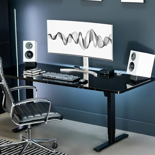 VIVO Medium 5 x 8 inch Desktop Speaker Stands, Desk Studio Wedge with 15° Tilt Design, Audio Stand Riser for Bookshelf Speakers, Anti-Vibration, Set of Two, Black, STAND-SP2A-M - size: 5 x 8 inch