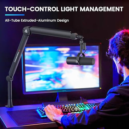 Boom Arm Stand THRONMAX S8 Mic Stand for Game Streaming and Broadcasting/Sturdy and Universal Mic Arm with 1/4“，3/8" to 5/8" Adapter，All-Metal and Fully Adjustable Mic Arm