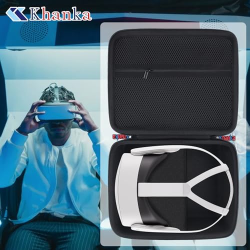 khanka Hard Case for Meta Quest 3/Oculus Meta Quest 3s Headset,Black - color: black