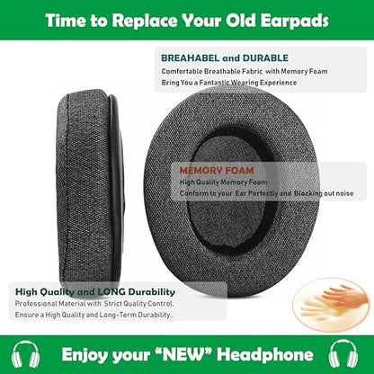 Breathable Fabric Earpads Replacement for Creative Sound BlasterX H6 7.1 USB Gaming Headset Ear Cushions