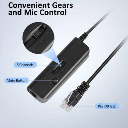 AGPTEK® Hands-Free Call Center Noise Cancelling Corded Monaural