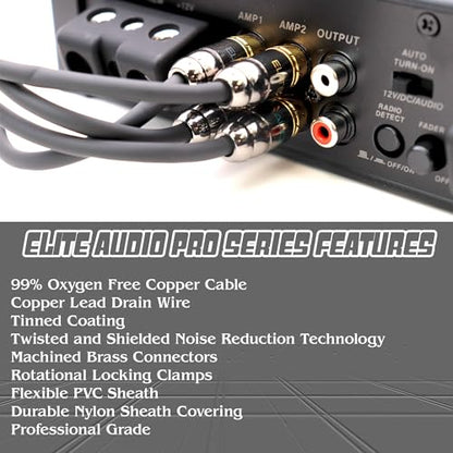 Pro Series 1.5 ft. 100% OFC Copper RCA Cable Y-Adapter - Single Male to Dual Female RCA - Enhanced Sound, Reduced Interference & Versatile Compatibility (Model: EA-PROY2F)