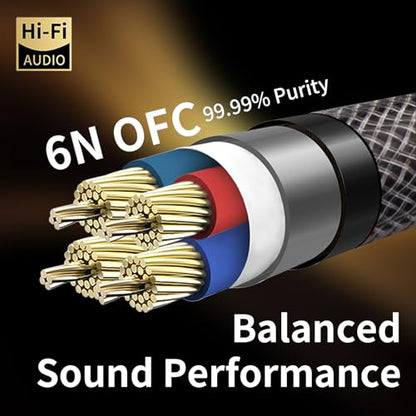 13 AWG Speaker Cable with Banana Plugs for Audiophile 6.56ft | 6N OFC Core, 24K Gold-Plated Plugs, Speaker Wire with Connectors for Amplifiers, AV Receivers, and Home Theater - size: 6N 6.56ft/2m