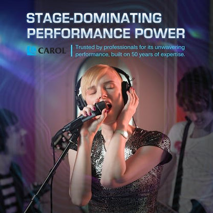 CAROL E dur-916S Gray XLR Wired Vocal Microphone for Singing－Supercardioid | Patented dual-shock-mount minimizes handling noise. Anti-rolling grille keeps the microphone secure on desk. - color: Gray