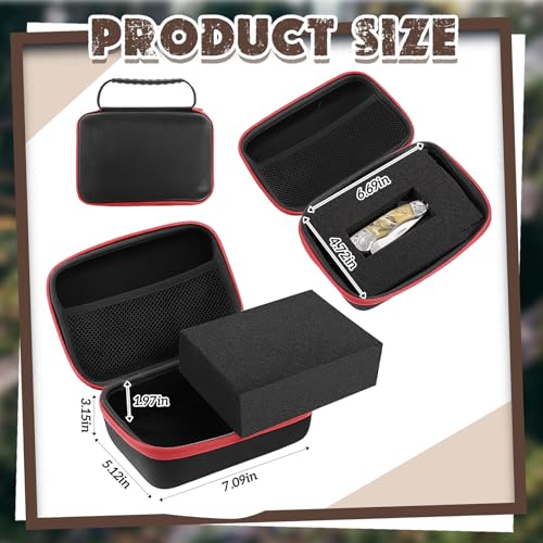 Relaxweex Hard Case with Foam, 7.1 X 4.7 X 3.1 Inch, Black and Red | EVA Waterproof Shockproof Case, Customizable Foam for Camera Electronics Instruments, Digital Products, with Knife - color: Black and Red, size: 7.1 x 4.7 x 3.1 inch