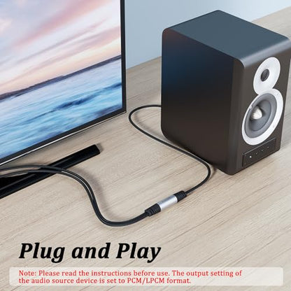 Elecan DAC 192kHz Unidirectional S/PDIF Coaxial RCA Male to 3.5mm AUX Female Converter Cable 2 Ft, Digital to Analog Audio Adapter USB Powered, Hi-Fi Stereo for TV Blu-Ray Speaker Headphone +Ties - size: 2FT, style: RCA to Female Aux