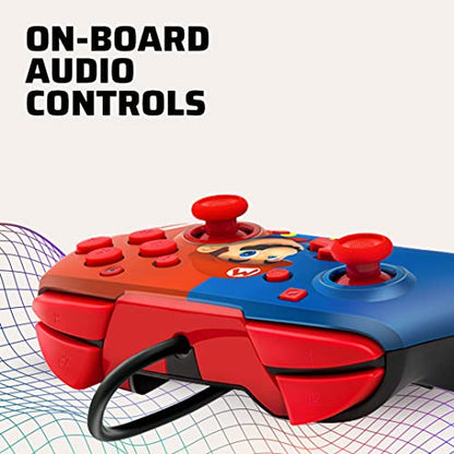 PDP REMATCH Enhanced Wired Power Nintendo Switch Pro Controller, Officially Licensed Switch Lite/OLED Compatible Gamepad, Customizable Programmable Buttons, Super Mario Power Pose (Red & Blue) - color: Red & Blue Mario