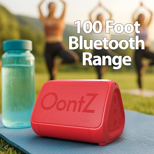 OontZ Angle Solo Compact Bluetooth Speaker, 14-Hour Playtime, Red - color: Red