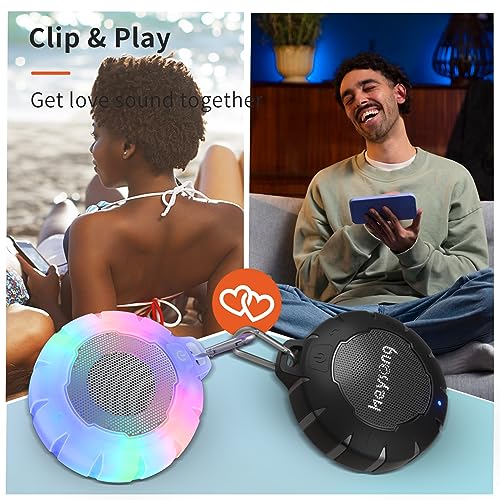 HEYSONG Waterproof Shower Bluetooth Speaker, Durable & Portable with Clear Sound, Ideal for Shower, Pool, Beach & Kayaking – Great Gift for All Ages - color: Transparent