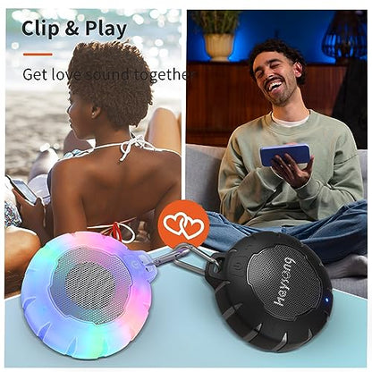 HEYSONG Waterproof Shower Bluetooth Speaker, Durable & Portable with Clear Sound, Ideal for Shower, Pool, Beach & Kayaking – Great Gift for All Ages - color: Transparent