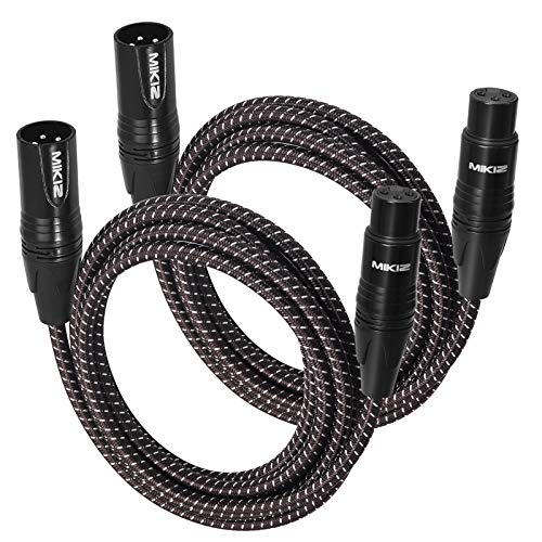 XLR Cables Braided 6ft 2 Pack - Premium Short Anti-tangling XLR Patch Cables Male to Female for Microphone DJ | Premium 3 Pin XLR Male to Female Short Anti-tangling XLR Patch Cables Male to Female for Microphone DJ - size: 2-Pack 6ft
