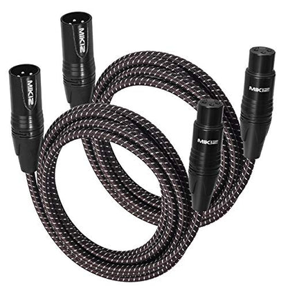 XLR Cables Braided 6ft 2 Pack - Premium Short Anti-tangling XLR Patch Cables Male to Female for Microphone DJ | Premium 3 Pin XLR Male to Female Short Anti-tangling XLR Patch Cables Male to Female for Microphone DJ - size: 2-Pack 6ft