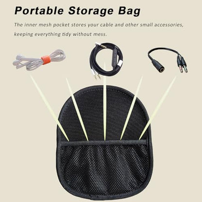 Headphone Storage Bag for Travel Carrying SBR Lightweight Headset Case | Bag for Foldable Over Ear Headphones/Neckband Earbuds, Fit for Sony, Skullcandy, Plantronics, Bose, Beats, JBL, Sennheiser