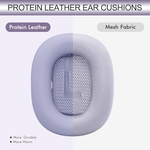 GEVO Upgraded Ear Cushions Replacement Earpads for AirPods Max 1 & 2 Headphones, Protein Leather Ear Pads Ear Covers Cups with Memory Foam and Magnet for AirPods Max 1 & 2 (Purple) - color: Purple