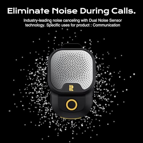 Rythflo Wearable Bluetooth 5.3 Speaker, 30H Battery, IPX7 Waterproof | Clip-On Design, TWS Pairing, Built-In ENC Mic, Hands-Free Music & Calls, Jobsite Use, Portable Wireless Speaker