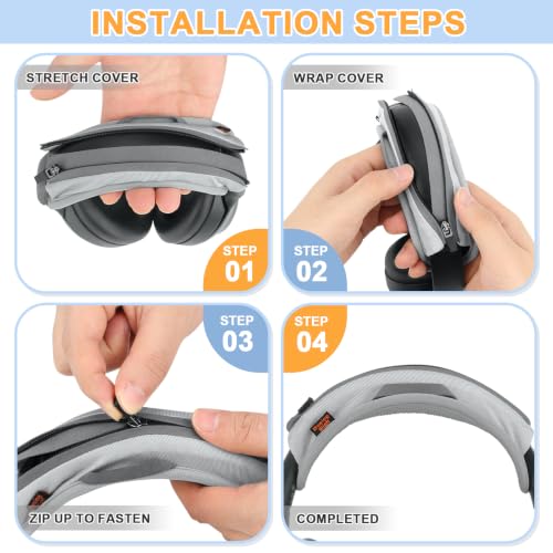 Universal Replacement Headphone Headband Cover, Headband Cushion Pad Cover Compatible with Sony, Bose, Beats, JBL Head Band Protector for Noise Canceling Stereo Headset (Silver Grey) - color: Silver Grey