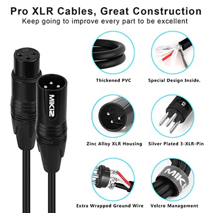 XLR Cables 100 Feet 2 Pack, Premium Microphone Cords - size: 2-Pack 100ft