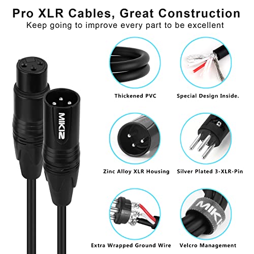 XLR Cables for Microphone 50 Feet 2-Pack - size: 2-Pack 50ft