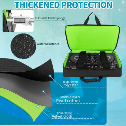 IBVIVIC DJ Controller Case Bag Fits for DDJ-FLX4, DDJ SB3/DDJ SB2, DDJ 400 | Fits DDJ RB Padded DJ Travel Carrying Bag DJ Mixer Case with Adjustable Shoulder Strap - size: DDJ-FLX4/SB2/SB3
