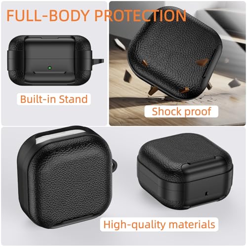 Kickstand Case Compatible with Samsung Galaxy Buds 4 /Buds 4 Pro Keychain | Lanyard Cleaning kit Soft TPU and Hard PC, Drop Shockproof Full Protection Cover for Women Men for Galaxy Buds 4 /Buds 4 Pro - color: Green