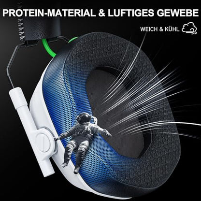 Wireless Gaming Headset for PS5 PS4 PC, Foldable RGB & ENC Mic | 2.4GHz ≤20ms Low Latency, Bluetooth for Switch, Mac & Mobile, 50mm Drivers, 50H Playtime, Lightweight Fit for FPS & Team Play - color: Balck-Beige