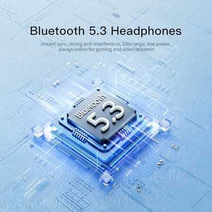 Wireless Over-Ear Headphones, Noise Cancelling Bluetooth Headphones with Microphone, Bluetooth 5.3, Foldable Lightweight Headset for Airplane Travel Home Office, White - color: White