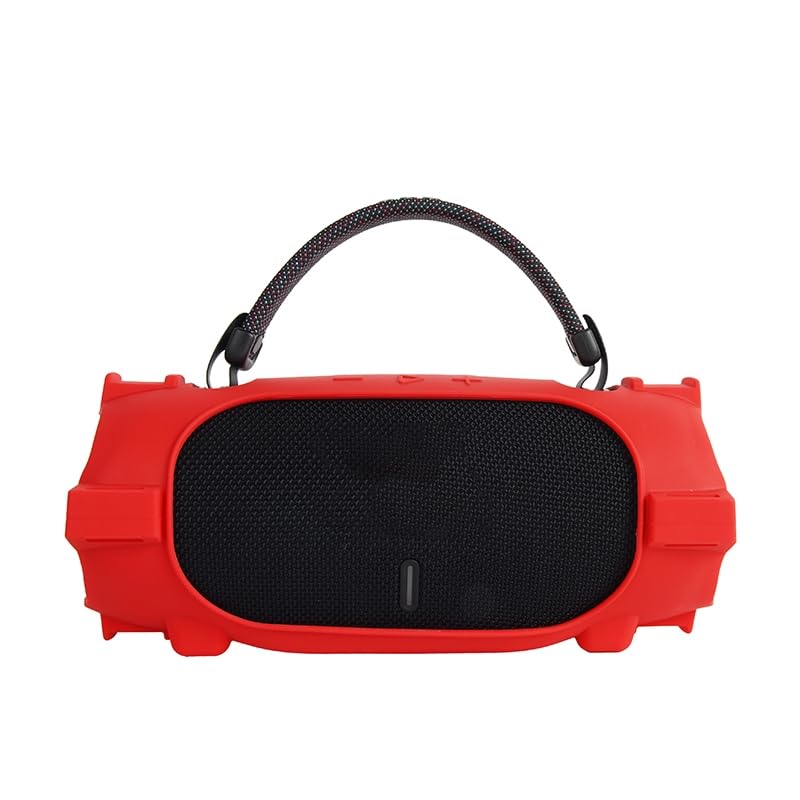 Silicone Case Cover for JBL Charge 6 Portable Bluetooth Speaker, Soft Protective Sleeve Travel Carrying Protective Cover Speaker Silicone Case with Shoulder Strap and Bike Strap (Red) - color: Red