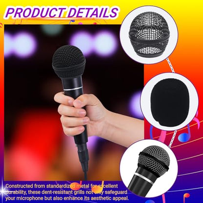 Black Microphone Ball Head, 4PCS | Replacement Steel Mesh Grille Heads, Inner Foam Included, Compatible with SM58 SM58S SM58LC, Compatible with BETA58 BETA58A - color: black