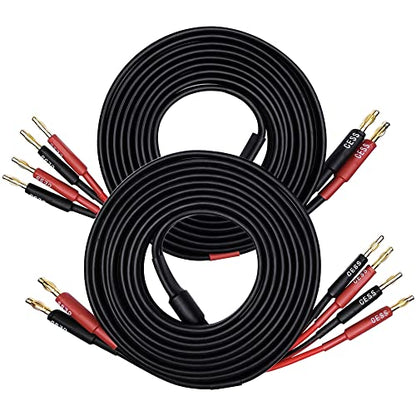 CNCESS Banana Plug Splitter Speaker Cable, 10 ft, 2-Pack - size: 10 feet