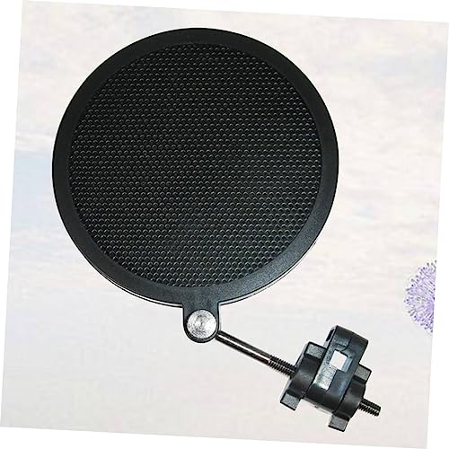 BESTonZON 1pcs Studio Microphone Double-layer Iron Net Windscreen Shield for Small Mics Protects against Plosives Saliva for Recording and Streaming Black