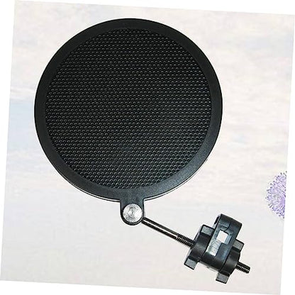 BESTonZON 1pcs Studio Microphone Double-layer Iron Net Windscreen Shield for Small Mics Protects against Plosives Saliva for Recording and Streaming Black