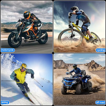 Motorcycle Bluetooth Headset, Bluetooth Helmet Speaker with Charging Case | Wireless Installation with Remote Control, BT5.3 Noise Cancellation, 1900mAh Battery 50+ Hours Work Time for Skiing Riding